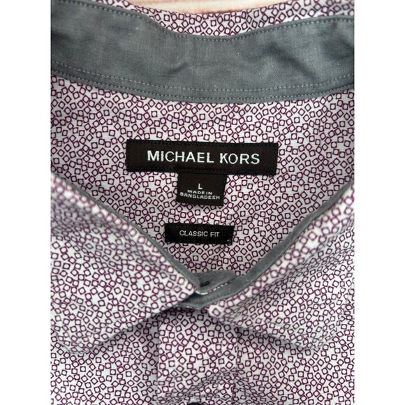Michael Kors Men's Classic Fit SS Casual Shirt Large - Picture 4 of 5